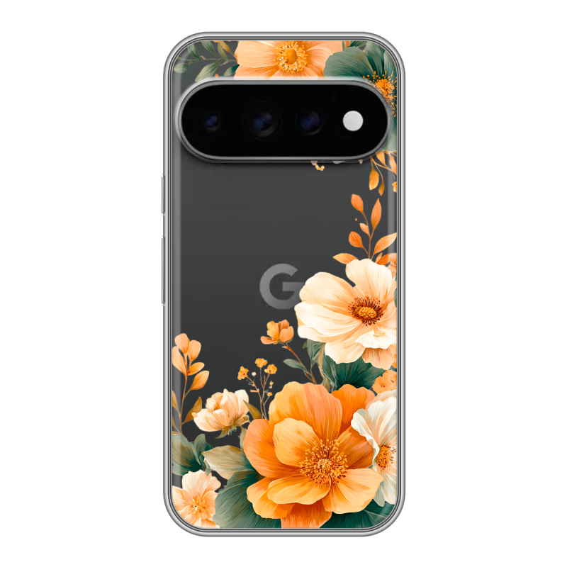 Силиконовый чехол на Google Pixel 11 Pro с принтом Цветы принт Силиконовый чехол на Google Pixel 11 Pro с принтом Цветы принт