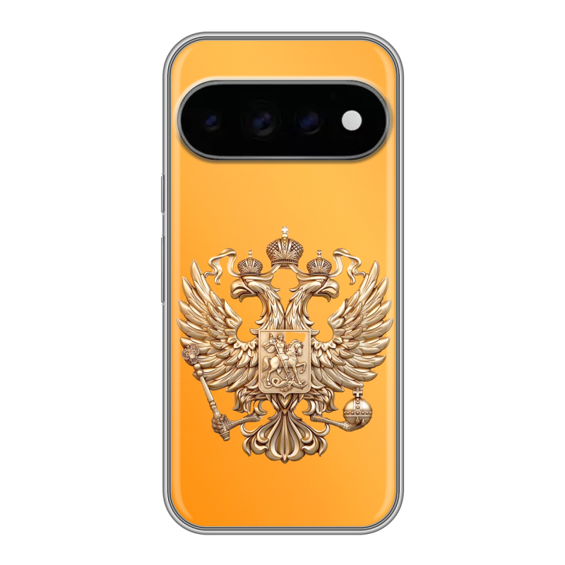Силиконовый чехол на Google Pixel 11 Pro с принтом Герб Флаг России Силиконовый чехол на Google Pixel 11 Pro с принтом Герб Флаг России