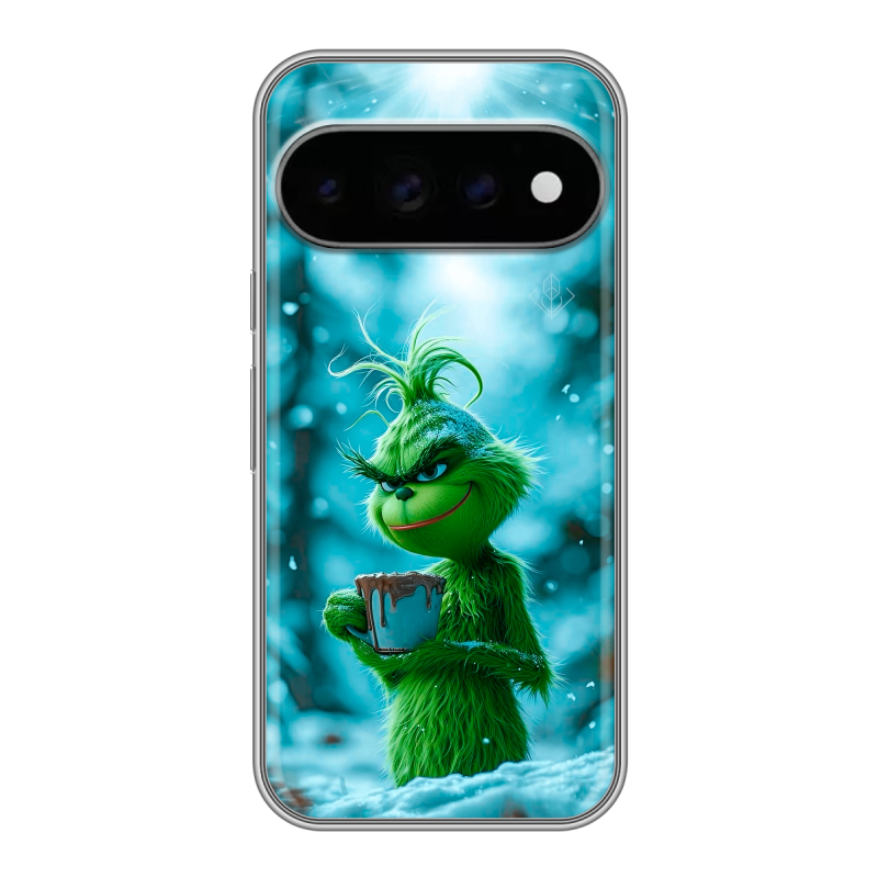 Силиконовый чехол на Google Pixel 11 Pro с принтом Новый год гринч Силиконовый чехол на Google Pixel 11 Pro с принтом Новый год гринч