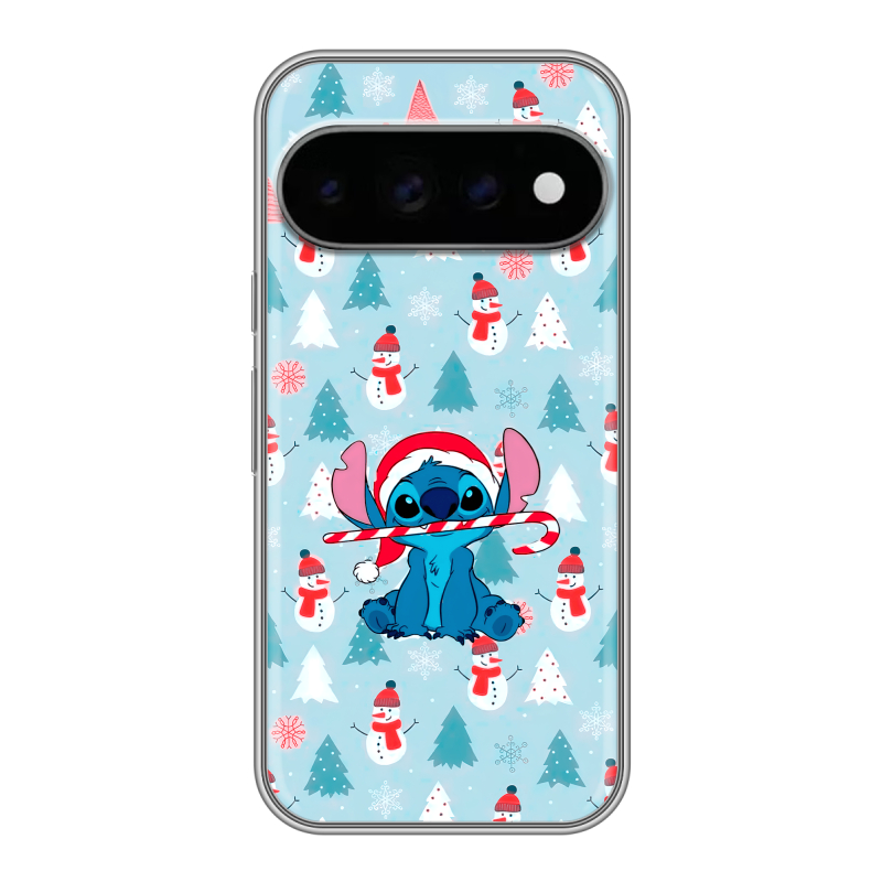 Силиконовый чехол на Google Pixel 11 Pro с принтом Стич Новый год Силиконовый чехол на Google Pixel 11 Pro с принтом Стич Новый год