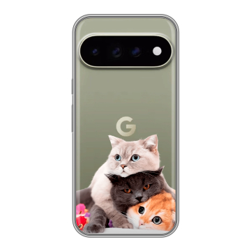 Силиконовый чехол на Google Pixel 11 Pro XL с принтом Кошки Силиконовый чехол на Google Pixel 11 Pro XL с принтом Кошки