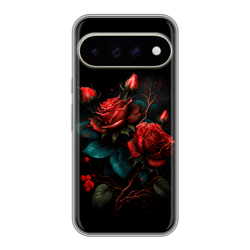 Силиконовый чехол на Google Pixel 11 Pro XL с принтом Розы красные