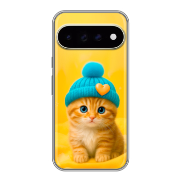 Силиконовый чехол на Google Pixel 11 Pro XL с принтом Котенок в шапке Силиконовый чехол на Google Pixel 11 Pro XL с принтом Котенок в шапке