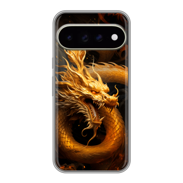 Силиконовый чехол на Google Pixel 11 Pro XL с принтом Золотой дракон Силиконовый чехол на Google Pixel 11 Pro XL с принтом Золотой дракон