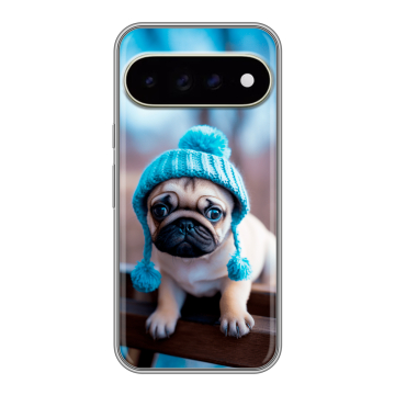 Силиконовый чехол на Google Pixel 11 Pro XL с принтом Мопс в шапке Силиконовый чехол на Google Pixel 11 Pro XL с принтом Мопс в шапке