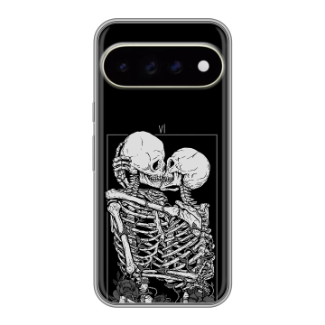 Силиконовый чехол на Google Pixel 11 Pro XL с принтом Поцелуй скелетов Силиконовый чехол на Google Pixel 11 Pro XL с принтом Поцелуй скелетов
