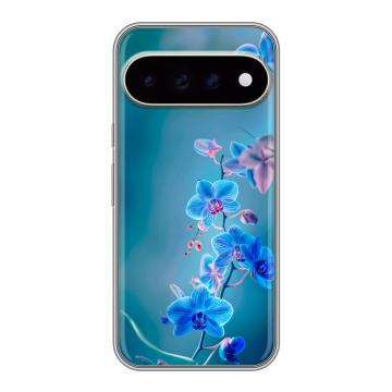 Силиконовый чехол на Google Pixel 11 Pro XL с принтом Голубые цветы