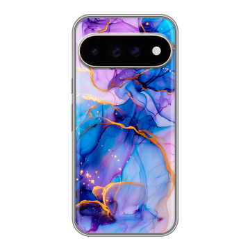 Силиконовый чехол на Google Pixel 11 Pro XL с принтом синий мрамор