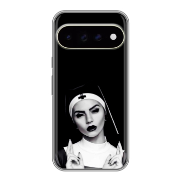 Силиконовый чехол на Google Pixel 11 Pro XL с принтом монашка Силиконовый чехол на Google Pixel 11 Pro XL с принтом монашка