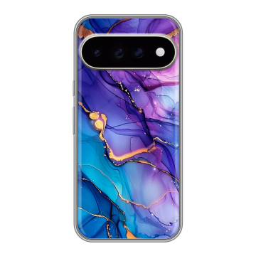 Силиконовый чехол на Google Pixel 11 Pro XL с принтом синий мрамор Силиконовый чехол на Google Pixel 11 Pro XL с принтом синий мрамор