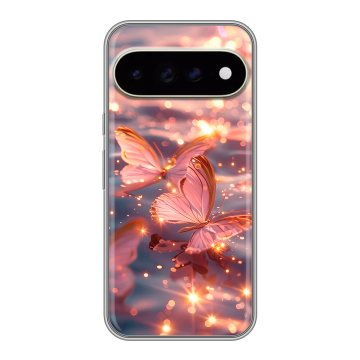 Силиконовый чехол на Google Pixel 11 Pro XL с принтом бабочки розовые