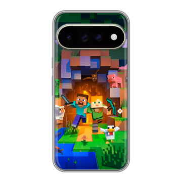 Силиконовый чехол на Google Pixel 11 Pro XL с принтом Майнкрафт Minecraft Силиконовый чехол на Google Pixel 11 Pro XL с принтом Майнкрафт Minecraft