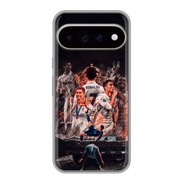 Силиконовый чехол на Google Pixel 11 Pro XL с принтом Реал Роналдо Real Ronaldo