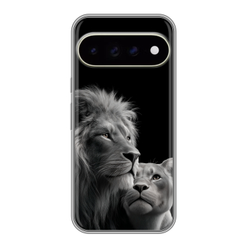 Силиконовый чехол на Google Pixel 11 Pro XL с принтом Лев кошки