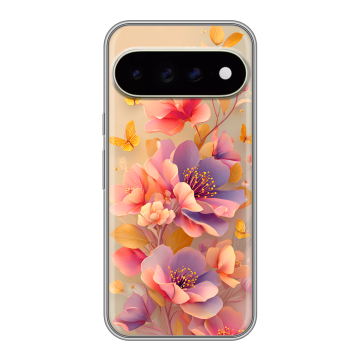 Силиконовый чехол на Google Pixel 11 Pro XL с принтом Цветы и бабочки