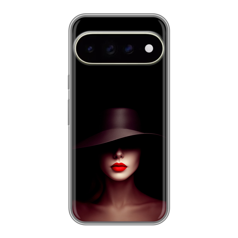 Силиконовый чехол на Google Pixel 11 Pro XL с принтом Девушка в шляпе Силиконовый чехол на Google Pixel 11 Pro XL с принтом Девушка в шляпе