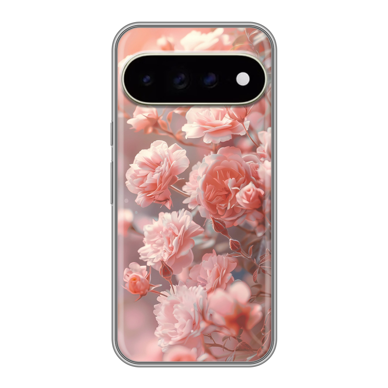 Силиконовый чехол на Google Pixel 11 Pro XL с принтом Розовые розы Силиконовый чехол на Google Pixel 11 Pro XL с принтом Розовые розы