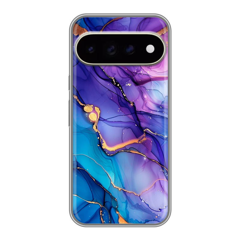 Силиконовый чехол на Google Pixel 11 Pro XL с принтом синий мрамор Силиконовый чехол на Google Pixel 11 Pro XL с принтом синий мрамор