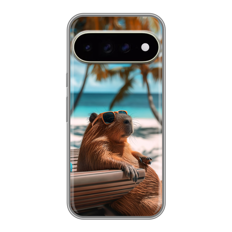 Силиконовый чехол на Google Pixel 11 Pro XL с принтом Капибара Силиконовый чехол на Google Pixel 11 Pro XL с принтом Капибара