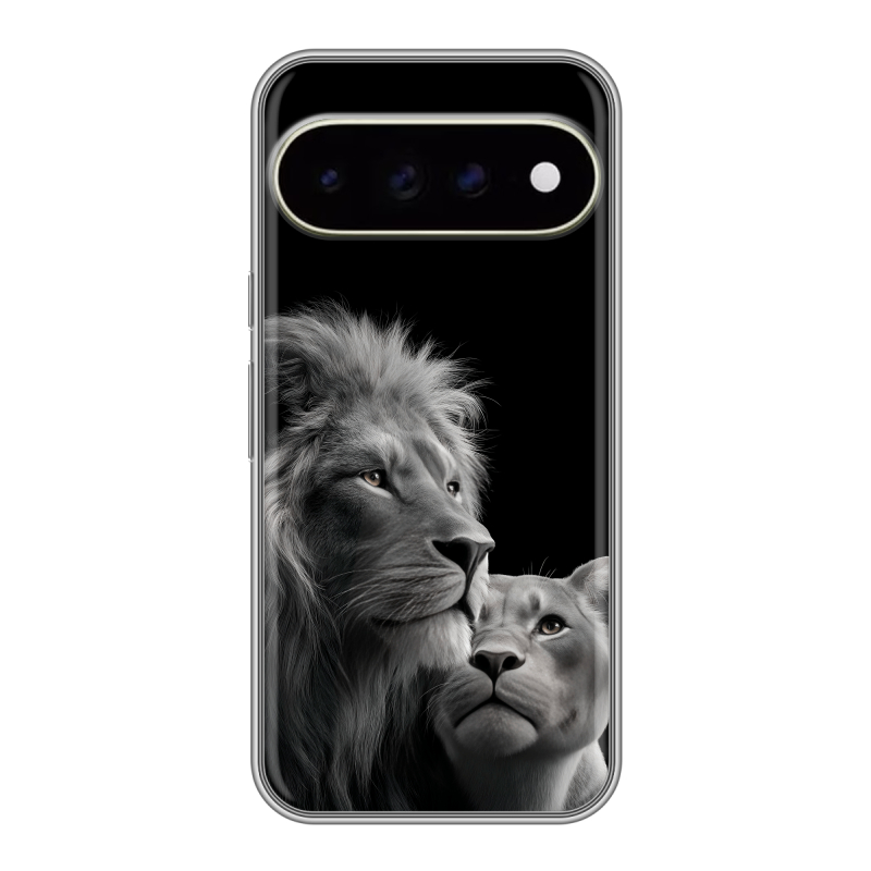 Силиконовый чехол на Google Pixel 11 Pro XL с принтом Лев кошки Силиконовый чехол на Google Pixel 11 Pro XL с принтом Лев кошки