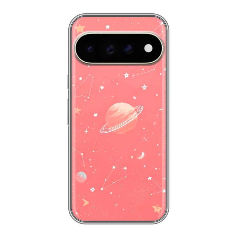 Силиконовый чехол на Google Pixel 11 Pro XL с принтом Розовый космос Силиконовый чехол на Google Pixel 11 Pro XL с принтом Розовый космос