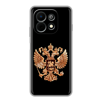 Силиконовый чехол на Huawei Nova Y74 с принтом Герб России золотой Силиконовый чехол на Huawei Nova Y74 с принтом Герб России золотой