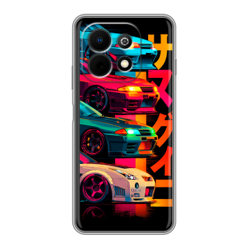 Силиконовый чехол на Huawei Nova Y74 с принтом Гоночные машины Силиконовый чехол на Huawei Nova Y74 с принтом Гоночные машины