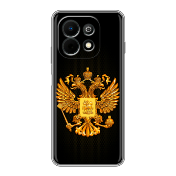 Силиконовый чехол на Huawei Nova Y74 с принтом Герб России желтый Силиконовый чехол на Huawei Nova Y74 с принтом Герб России желтый