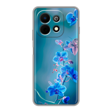 Силиконовый чехол на Huawei Nova Y74 с принтом Голубые цветы Силиконовый чехол на Huawei Nova Y74 с принтом Голубые цветы