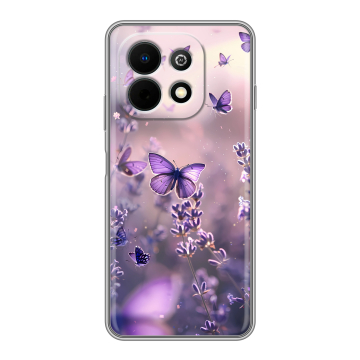 Силиконовый чехол на Huawei Nova Y74 с принтом бабочки и лаванда Силиконовый чехол на Huawei Nova Y74 с принтом бабочки и лаванда