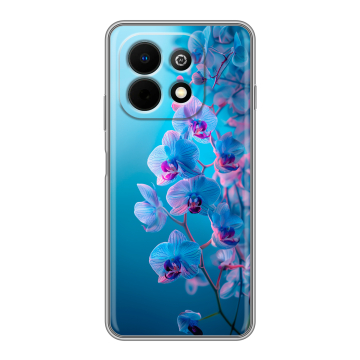 Силиконовый чехол на Huawei Nova Y74 с принтом голубые орхидеи Силиконовый чехол на Huawei Nova Y74 с принтом голубые орхидеи