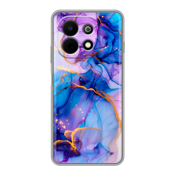 Силиконовый чехол на Huawei Nova Y74 с принтом синий мрамор Силиконовый чехол на Huawei Nova Y74 с принтом синий мрамор
