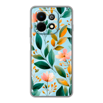 Силиконовый чехол на Huawei Nova Y74 с принтом Цветы паттерн Силиконовый чехол на Huawei Nova Y74 с принтом Цветы паттерн