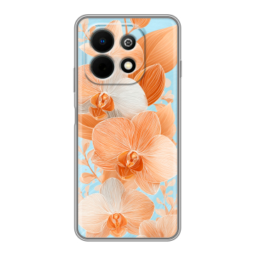 Силиконовый чехол на Huawei Nova Y74 с принтом Бежевые цветы Силиконовый чехол на Huawei Nova Y74 с принтом Бежевые цветы