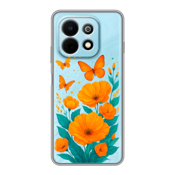Силиконовый чехол на Huawei Nova Y74 с принтом цветы бабочки Силиконовый чехол на Huawei Nova Y74 с принтом цветы бабочки