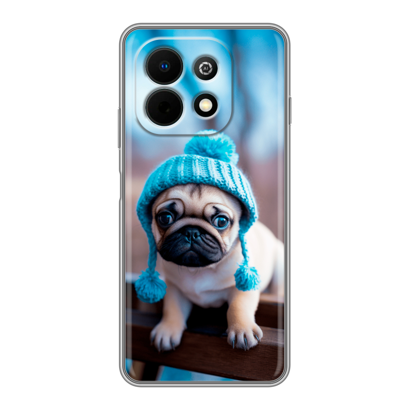 Силиконовый чехол на Huawei Nova Y74 с принтом Мопс в шапке Силиконовый чехол на Huawei Nova Y74 с принтом Мопс в шапке