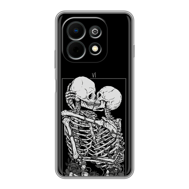 Силиконовый чехол на Huawei Nova Y74 с принтом Поцелуй скелетов Силиконовый чехол на Huawei Nova Y74 с принтом Поцелуй скелетов