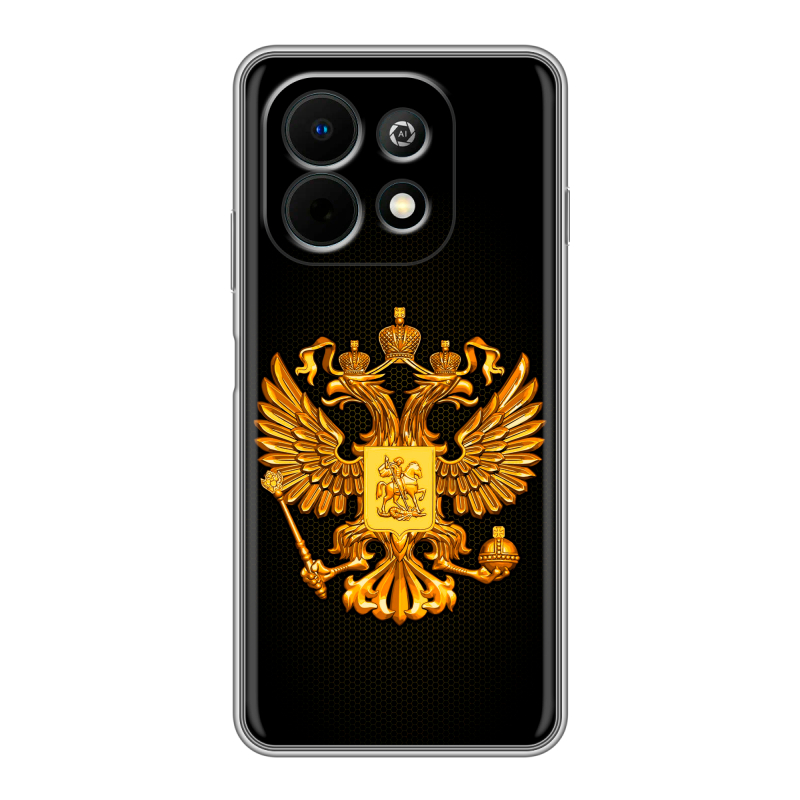 Силиконовый чехол на Huawei Nova Y74 с принтом Герб России желтый Силиконовый чехол на Huawei Nova Y74 с принтом Герб России желтый