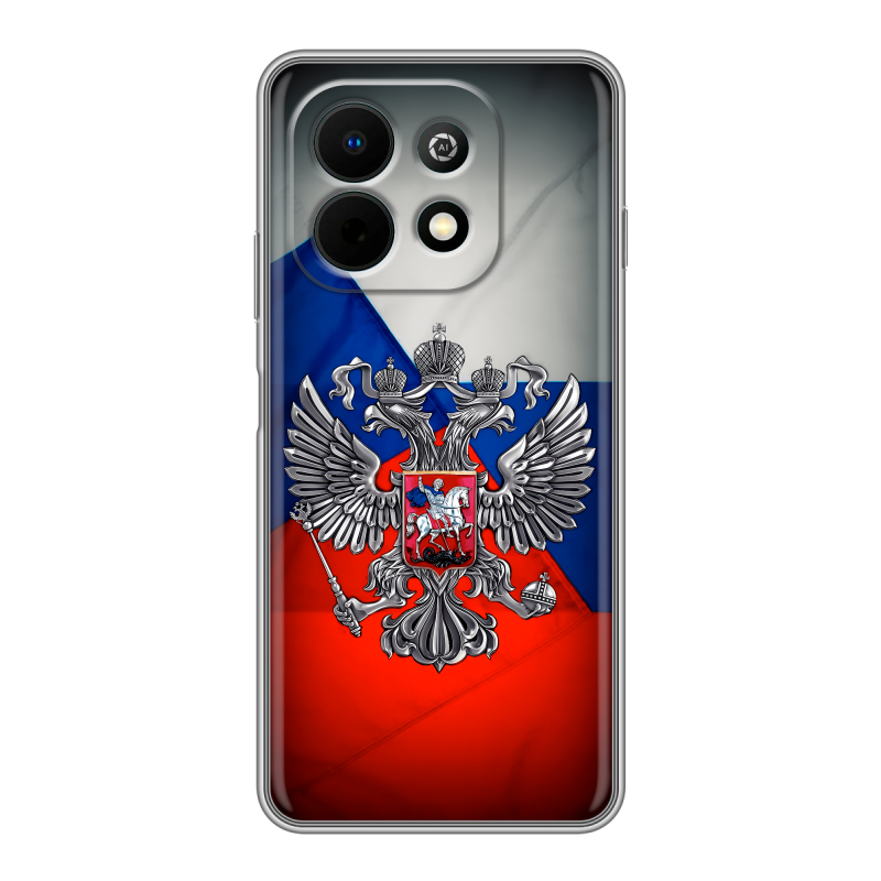 Силиконовый чехол на Huawei Nova Y74 с принтом Флаг России Силиконовый чехол на Huawei Nova Y74 с принтом Флаг России