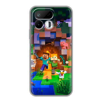 Силиконовый чехол на Realme 16T с принтом Майнкрафт Minecraft Силиконовый чехол на Realme 16T с принтом Майнкрафт Minecraft