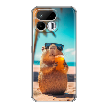 Силиконовый чехол на Realme 16T с принтом Капибара Силиконовый чехол на Realme 16T с принтом Капибара