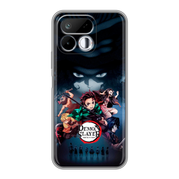 Силиконовый чехол на Realme 16T с принтом Demon Slayer Клинок рассекающий демонов