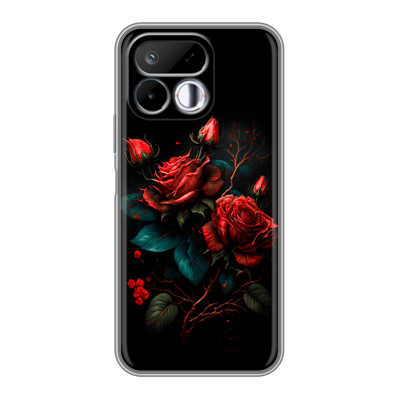 Силиконовый чехол на Realme 16T с принтом Розы красные Силиконовый чехол на Realme 16T с принтом Розы красные