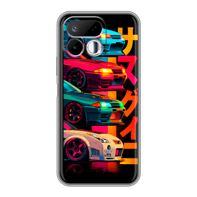 Силиконовый чехол на Realme 16T с принтом Гоночные машины Силиконовый чехол на Realme 16T с принтом Гоночные машины