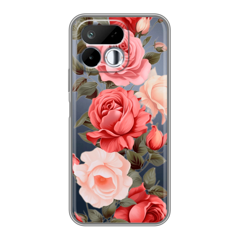 Силиконовый чехол на Realme 16T с принтом Розы Силиконовый чехол на Realme 16T с принтом Розы