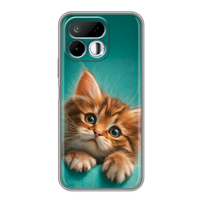 Силиконовый чехол на Realme 16T с принтом котенок Силиконовый чехол на Realme 16T с принтом котенок