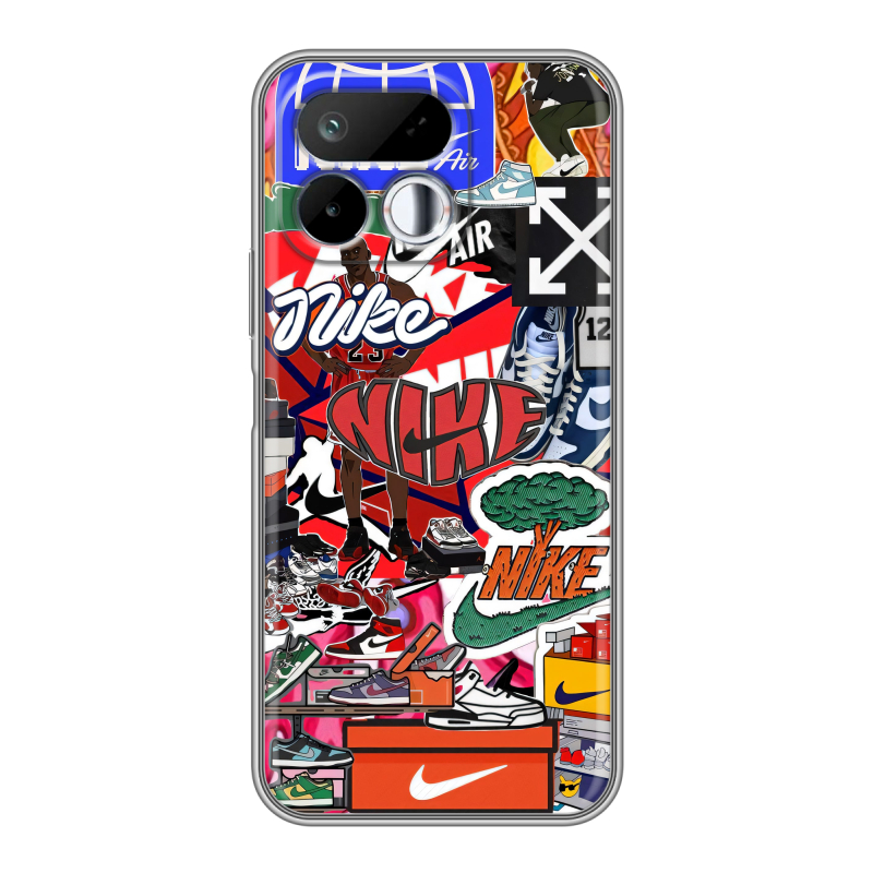 Силиконовый чехол на Realme 16T с принтом Найк Nike яркий Силиконовый чехол на Realme 16T с принтом Найк Nike яркий