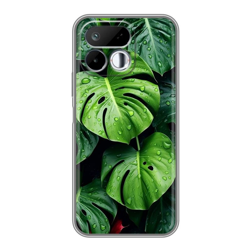 Силиконовый чехол на Realme 16T с принтом Листья Силиконовый чехол на Realme 16T с принтом Листья