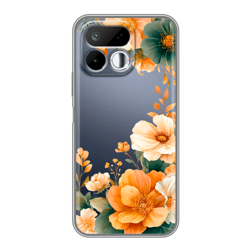 Силиконовый чехол на Realme 16T с принтом Цветы принт Силиконовый чехол на Realme 16T с принтом Цветы принт