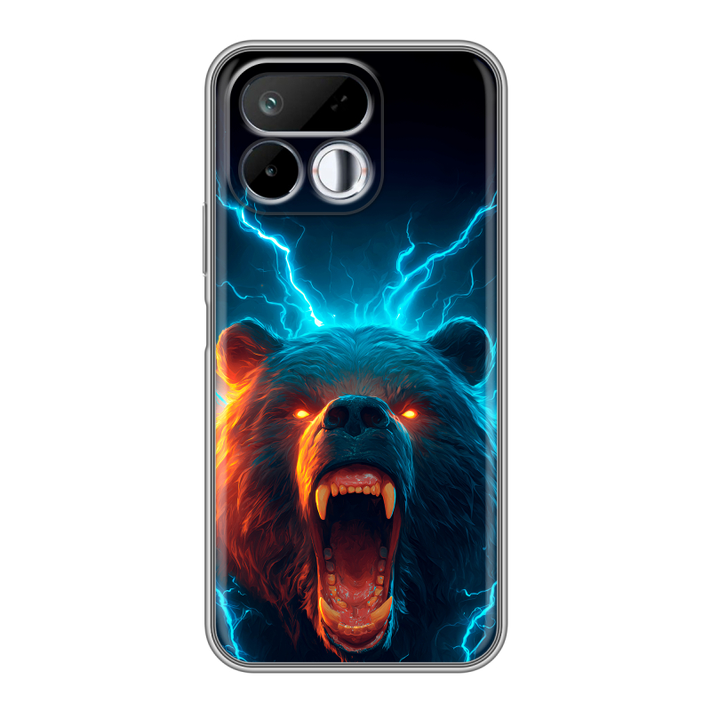 Силиконовый чехол на Realme 16T с принтом Медведь Силиконовый чехол на Realme 16T с принтом Медведь